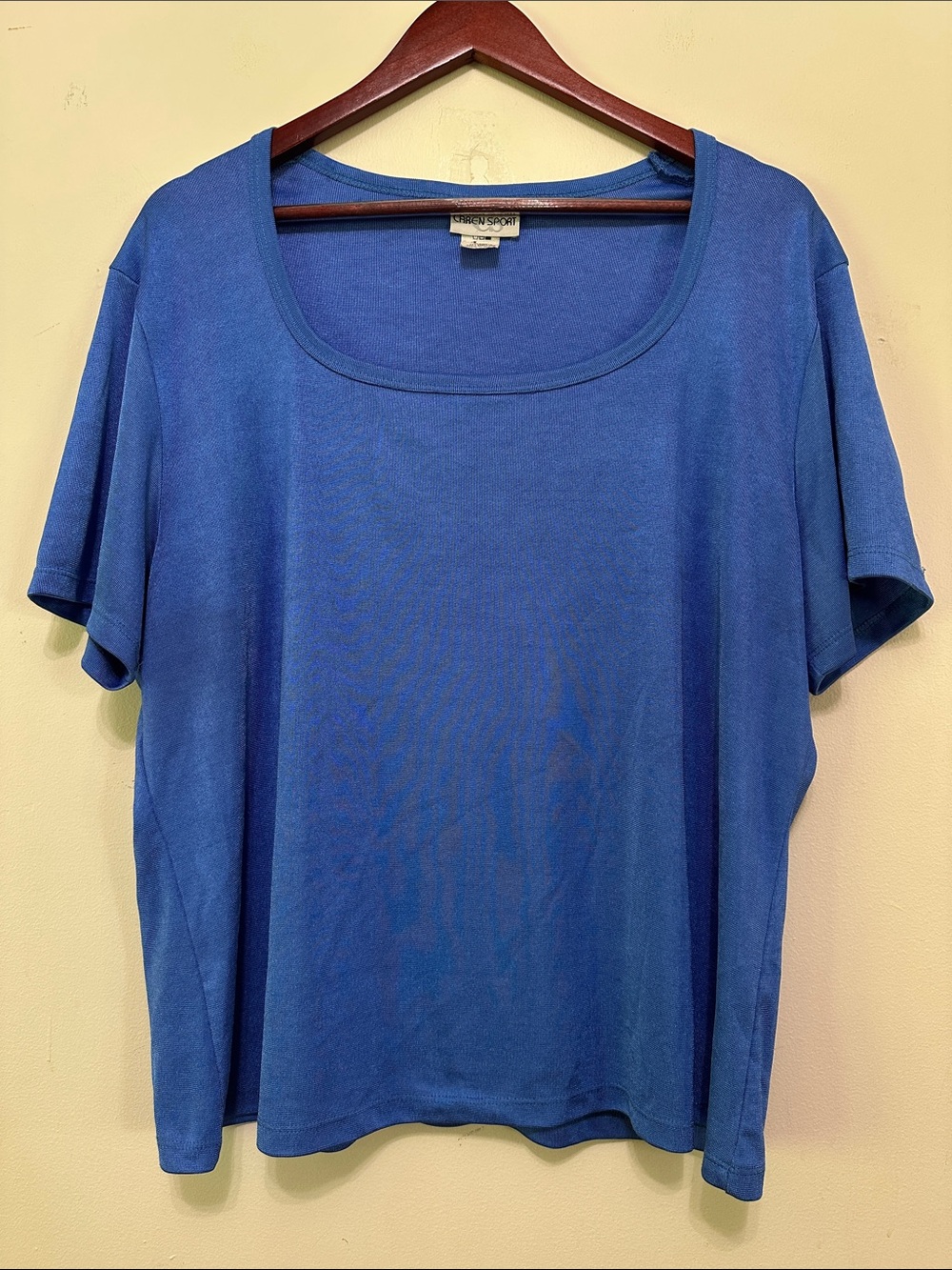 Caren Sport Women's Short Sleeve Scoop Neck Tee in Blue